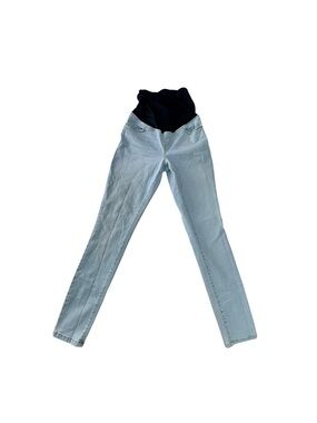 Isabel Maternity by Ingrid & Isabel Light Blue Skinny Jeans with Black Waistband